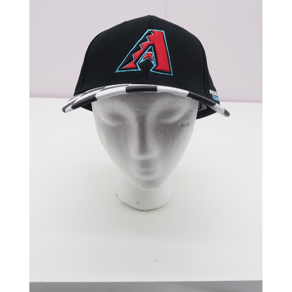 NASCAR Phoenix Raceway Snapback Hat Melonwear Black Checkered Brim Cap Mens OSFM - Picture 8 of 8